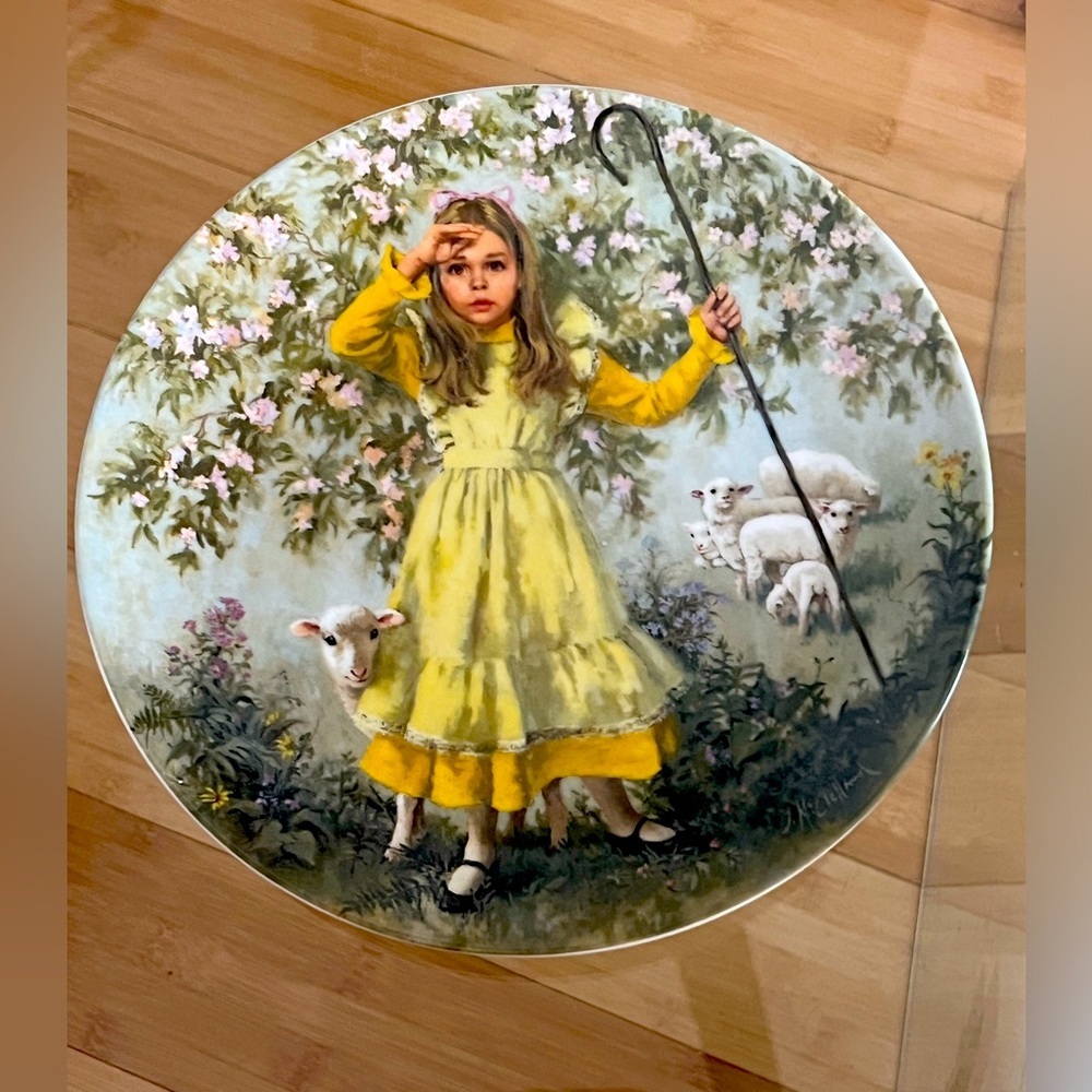1983 "Little Bo Peep" Collectors Plate Mother Goose Series John McClelland.